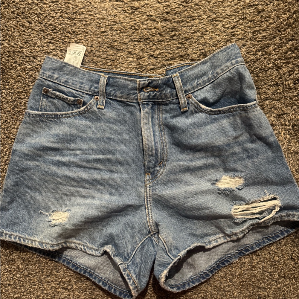 Levi's Light Blue Distressed Jean Shorts